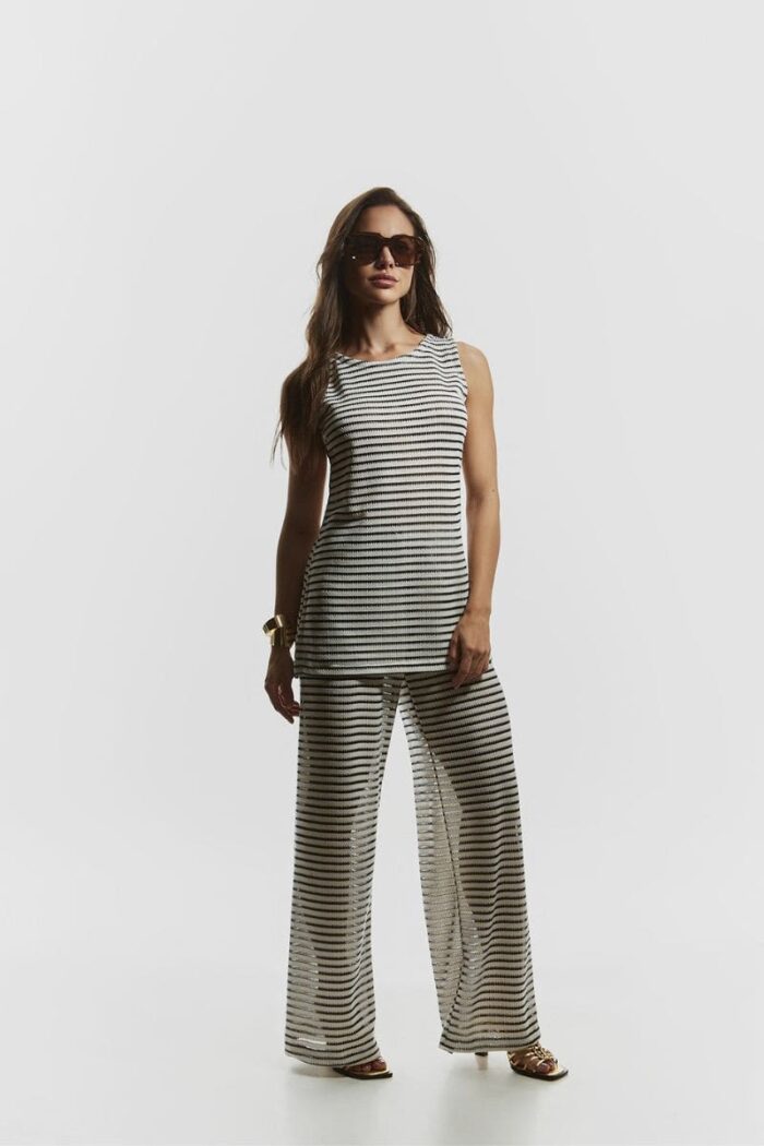 Conjunto malha tricot Listrado