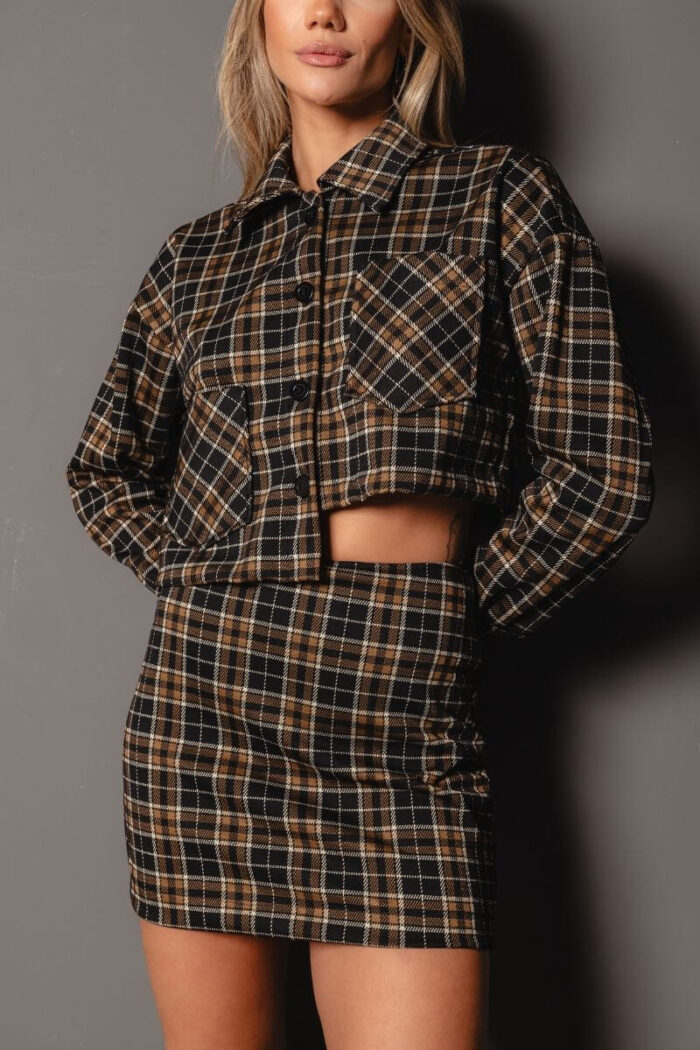 Conjunto Mini Saia Xadrez